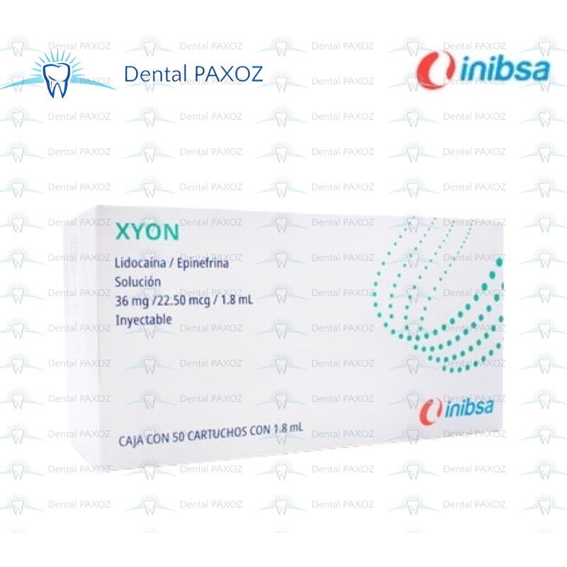 XYON LIDOCAINA EPINEFRINA 2% CARTUCHOS VIDRIO 1.8 ML INIBSA CON 50