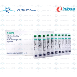 XYON LIDOCAINA EPINEFRINA 2% CARTUCHOS VIDRIO 1.8 ML INIBSA CON 50